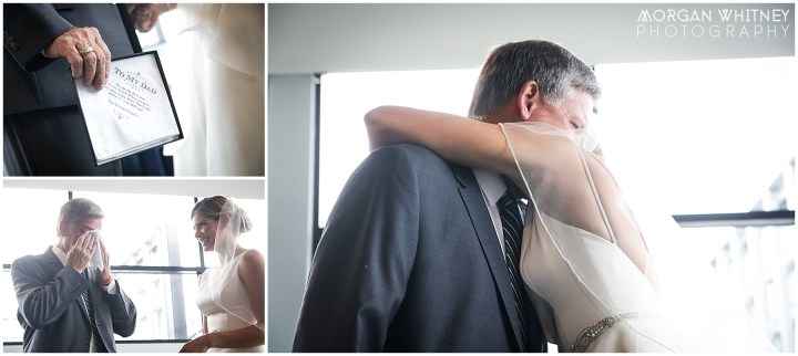 First look with bride and her father at The Grand Event Center in Grandview, Ohio_0003