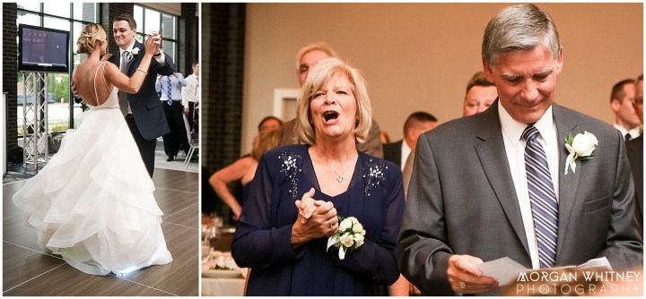 Wedding portriats on the Main Street Bridge in Columbus, Ohio