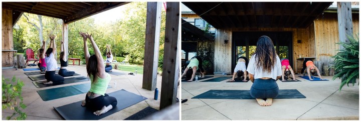 Melissa Petty doing yoga before her wedding 