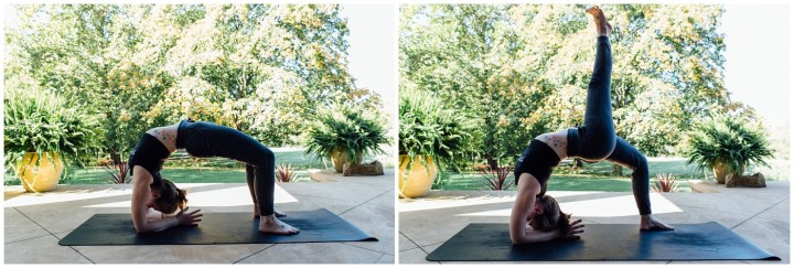 Melissa Petty doing yoga before her wedding 