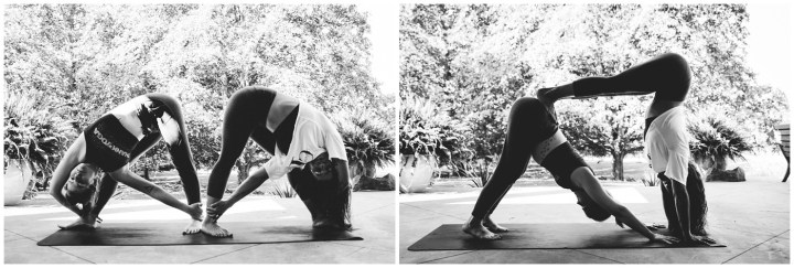 Melissa Petty doing yoga before her wedding 